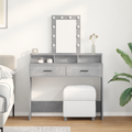 vidaXL Dressing Table with LED Lights Concrete Grey 100x41x140 cm
