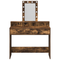 vidaXL Dressing Table with LED Lights Smoked Oak 100x41x140 cm