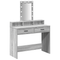 vidaXL Dressing Table with LED Lights Grey Sonoma 100x41x140 cm