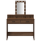 vidaXL Brown Oak Dressing Table with LED Lights, 100x41x140 cm