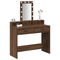 vidaXL Brown Oak Dressing Table with LED Lights, 100x41x140 cm