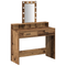 vidaXL Dressing Table with LED Lights - Vintage Wood, 100x41x140 cm