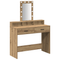 vidaXL Dressing Table with LED Lights Artisan Oak 100x41x140 cm
