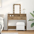 vidaXL Dressing Table with LED Lights Artisan Oak 100x41x140 cm