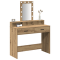 vidaXL Dressing Table with LED Lights Artisan Oak 100x41x140 cm