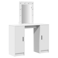 vidaXL Dressing Table with LED Lights White 102x33x135 cm