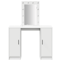 vidaXL Dressing Table with LED Lights White 102x33x135 cm