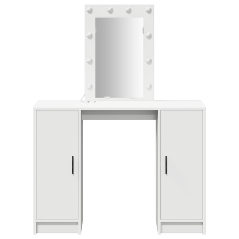 vidaXL Dressing Table with LED Lights White 102x33x135 cm