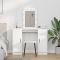 vidaXL Dressing Table with LED Lights White 102x33x135 cm