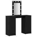 vidaXL Dressing Table with LED Lights Black Oak 102x33x135 cm