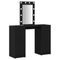 vidaXL Dressing Table with LED Lights Black Oak 102x33x135 cm