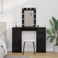 vidaXL Dressing Table with LED Lights Black Oak 102x33x135 cm