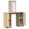 vidaXL Dressing Table with LED Lights in Sonoma Oak, 102x33x135 cm