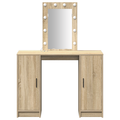 vidaXL Dressing Table with LED Lights in Sonoma Oak, 102x33x135 cm