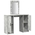 vidaXL Dressing Table with LED Lights Concrete Grey 102x33x135 cm