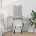 vidaXL Dressing Table with LED Lights Concrete Grey 102x33x135 cm