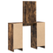 vidaXL Dressing Table with LED Lights Smoked Oak 102x33x135 cm