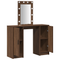 vidaXL Dressing Table with LED Lights Brown Oak 102x33x135 cm