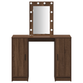 vidaXL Dressing Table with LED Lights Brown Oak 102x33x135 cm