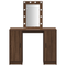 vidaXL Dressing Table with LED Lights Brown Oak 102x33x135 cm