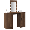 vidaXL Dressing Table with LED Lights Brown Oak 102x33x135 cm
