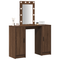 vidaXL Dressing Table with LED Lights Brown Oak 102x33x135 cm