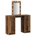 vidaXL Dressing Table with LED Lights Old Wood 102x33x135 cm