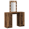 vidaXL Dressing Table with LED Lights Old Wood 102x33x135 cm