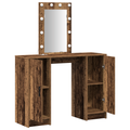 vidaXL Dressing Table with LED Lights Old Wood 102x33x135 cm