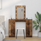vidaXL Dressing Table with LED Lights Old Wood 102x33x135 cm