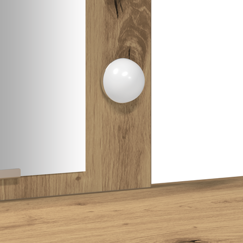vidaXL Dressing Table with LED Lights Artisan Oak 102x33x135 cm