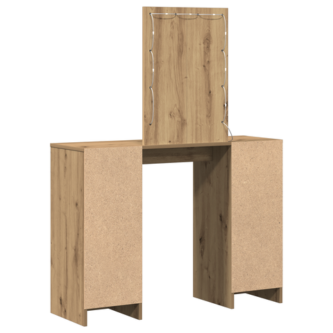 vidaXL Dressing Table with LED Lights Artisan Oak 102x33x135 cm