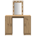 vidaXL Dressing Table with LED Lights Artisan Oak 102x33x135 cm