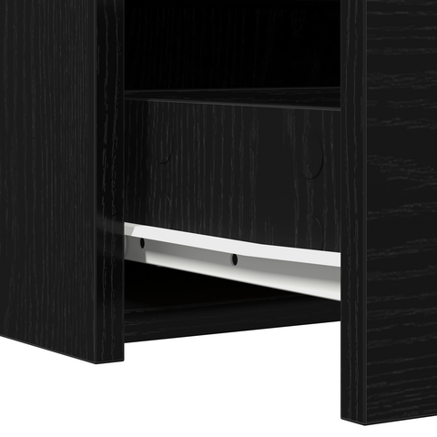 vidaXL Wall Hanging Dressing Table Black Oak 60x40x70 cm