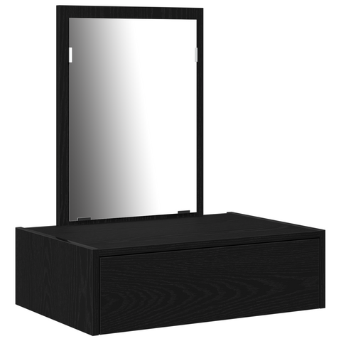 vidaXL Wall Hanging Dressing Table Black Oak 60x40x70 cm
