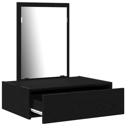 vidaXL Wall Hanging Dressing Table Black Oak 60x40x70 cm