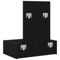 vidaXL Wall Hanging Dressing Table Black Oak 60x40x70 cm
