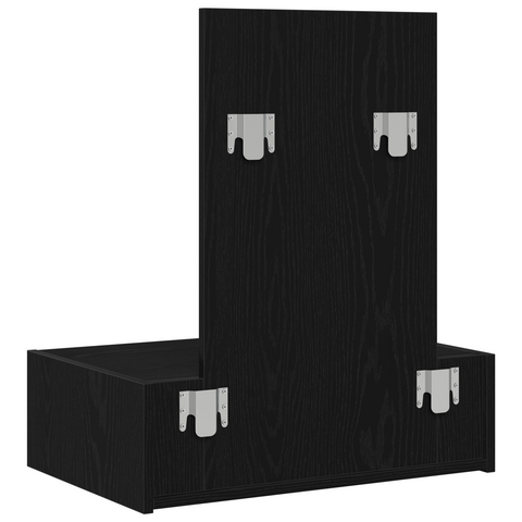 vidaXL Wall Hanging Dressing Table Black Oak 60x40x70 cm
