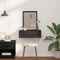 vidaXL Wall Hanging Dressing Table Black Oak 60x40x70 cm