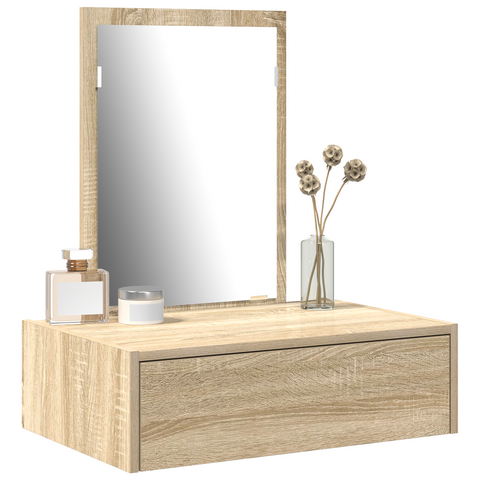 vidaXL Wall Hanging Dressing Table Sonoma Oak 60x40x70 cm