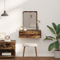 vidaXL Wall Mounted Dressing Table Smoked Oak 60x40x70 cm