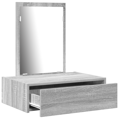 vidaXL Wall Hanging Dressing Table in Grey Sonoma, 60x40x70 cm