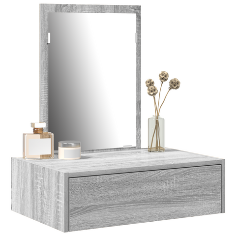 vidaXL Wall Hanging Dressing Table in Grey Sonoma, 60x40x70 cm