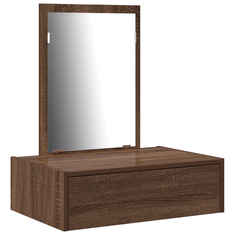 vidaXL Wall Hanging Dressing Table Brown Oak 60x40x70 cm