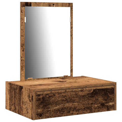 vidaXL Wall Hanging Dressing Table Old Wood 60x40x70 cm