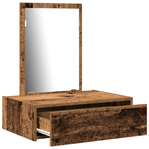 vidaXL Wall Hanging Dressing Table Old Wood 60x40x70 cm
