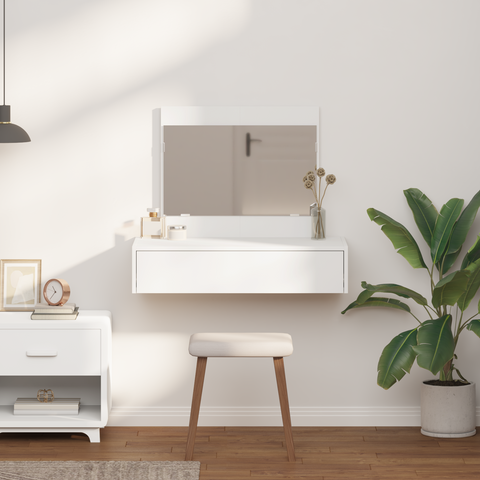 vidaXL Wall Hanging Dressing Table White 83x40x70 cm