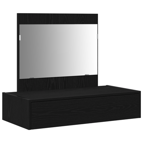 vidaXL Wall Hanging Dressing Table Black Oak 83x40x70 cm