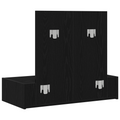 vidaXL Wall Hanging Dressing Table Black Oak 83x40x70 cm