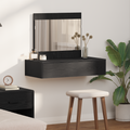 vidaXL Wall Hanging Dressing Table Black Oak 83x40x70 cm